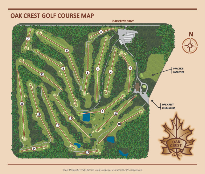 Oak Crest Golf Map