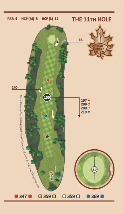 Hole 11 - Crowned Jewel - Oak Crest Golf Course