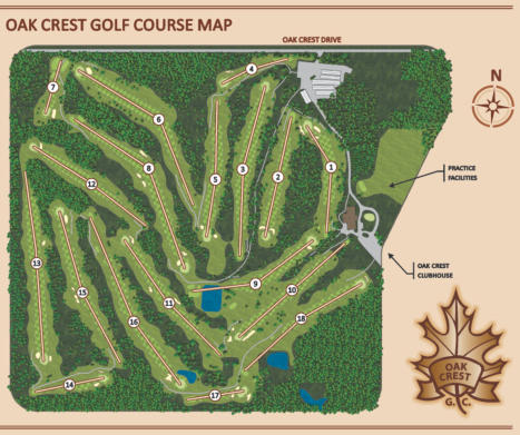 Oak Crest Golf Course Map